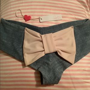 Lolli Swim Classic Denim Bow Boyshorts in Medium